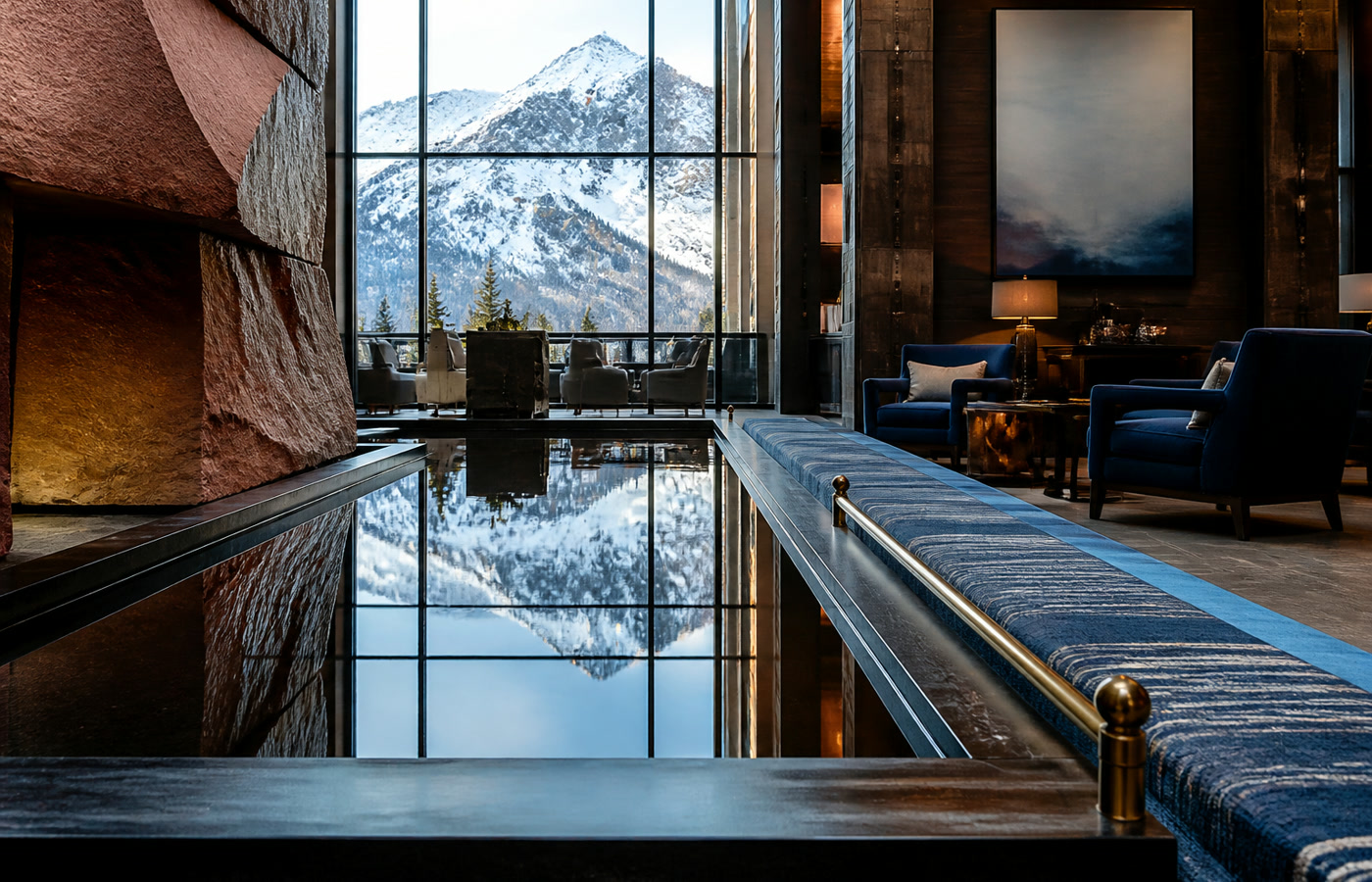 Rooftop pool at dusk &mdash; Bull Street Mergers casino hotel